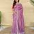 Onion pink tussar saree with contrast embroidery with running blouse