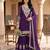 Purple georgette coding sequance embroidery work sharara suit
