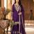 Purple georgette coding sequance embroidery work sharara suit