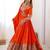 Womens's Chinnon Traditional Motiff Semi-Stitched Lehenga Choli With Dupatta Set