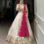 Womens's Chinnon Traditional Motiff Semi-Stitched Lehenga Choli With Dupatta Set