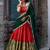 Womens's Kanchipuram Silk Woven Motiff Semi-Stitched Lehenga Choli With Dupatta Set