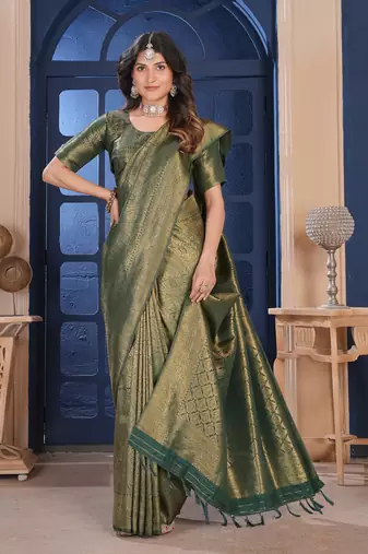 Green Silk Belnd Saree For This Wedding Seasons ethnic saree wear