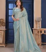 SkyBlue Silk Belnd Saree For This Wedding Seasons Ethnic Saree Wear