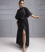 Sequin cape ensemble two piece dress