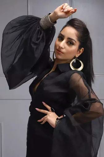 Black sheer dress