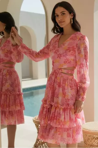 Petals cut out midi dress