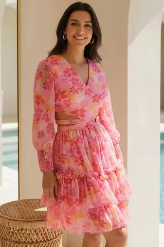 Petals cut out midi dress