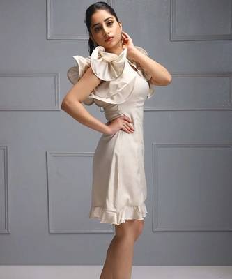 Satin ruffle dress 2