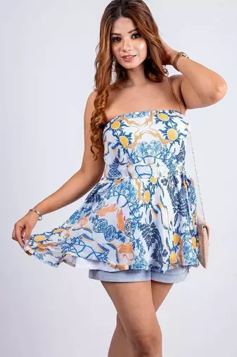 Vibrant strapless tube dress
