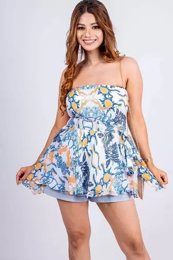 Vibrant strapless tube dress
