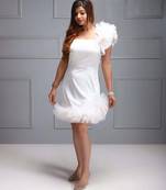 White satin dress