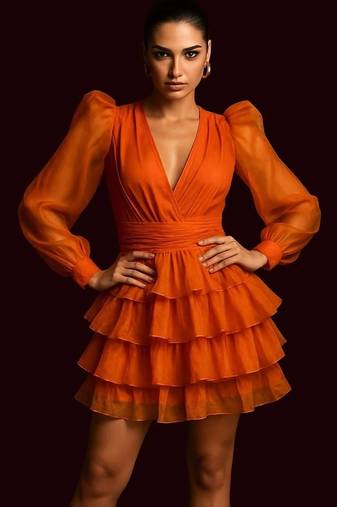 Sunset ruffles mini dress