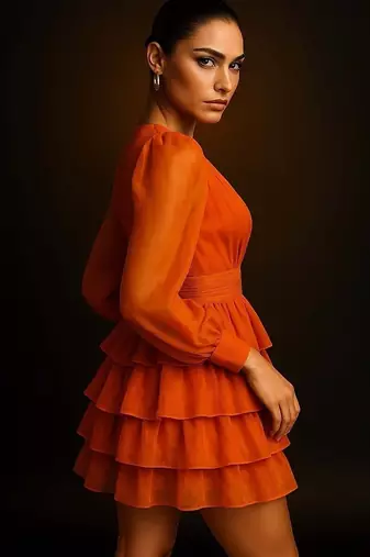 Sunset ruffles mini dress