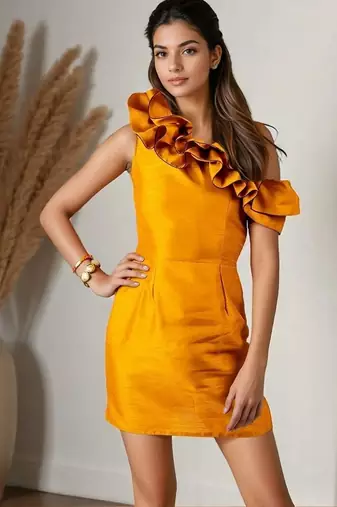 Mustard bodycon dress