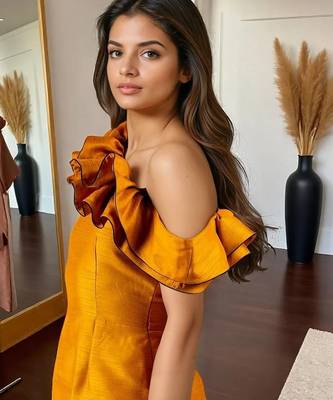 Mustard bodycon dress 2