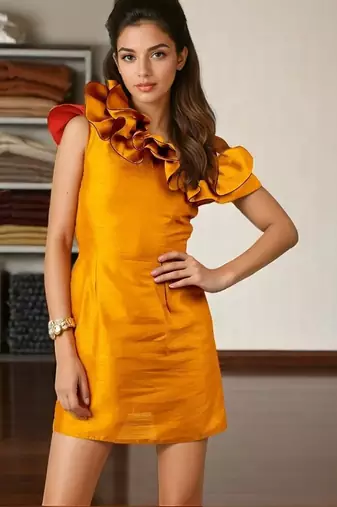 Mustard bodycon dress