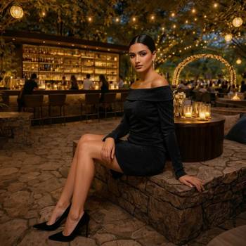 Black glitter off-shoulder dress 2