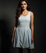 Powder bloom fit flair dress