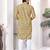 yellow cotton digital print kurta set for men