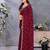 Maroon soft silk crush saree with sequence embroidery work and contrast blouse piece