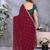 Maroon soft silk crush saree with sequence embroidery work and contrast blouse piece