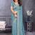Sky blue vichitra silk saree with sequence embroidery work and matching blouse piece