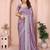 Lavender vichitra silk saree with sequence embroidery work and matching blouse piece