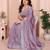 Lavender vichitra silk saree with sequence embroidery work and matching blouse piece