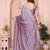 Lavender vichitra silk saree with sequence embroidery work and matching blouse piece