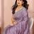 Lavender vichitra silk saree with sequence embroidery work and matching blouse piece