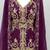 Burgundy & Gold Embroidered Kaftan Dress