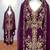 Burgundy & Gold Embroidered Kaftan Dress