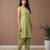 Pista slub cotton kurta with loose fit farshi salwar
