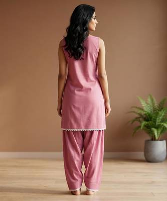 onion cotton farshi salwar set sleeveless kurta co ord 2