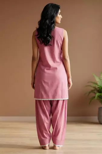 onion cotton farshi salwar set sleeveless kurta co ord
