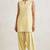 Yellow slub cotton kurta with loose fit farshi salwar