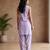 Lavender slub cotton kurta with loose fit farshi salwar