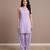 Lavender slub cotton kurta with loose fit farshi salwar