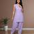 Lavender slub cotton kurta with loose fit farshi salwar