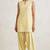 Yellow slub cotton kurta with loose fit farshi salwar
