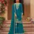 Teal blue faux georgette semi stitched suit with embroidery & sequence work