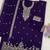 Violet faux georgette semi stitched suit with embroidery & sequence work