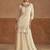 Cream georgette free size stitched suit with embroidery & sequence work