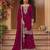 Red faux georgette semi stitched suit with embroidery & sequence work