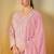 Pink georgette free size stitched suit with embroidery & sequence work