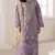 Purple silk semi stitched suit with embroidery & sequence work