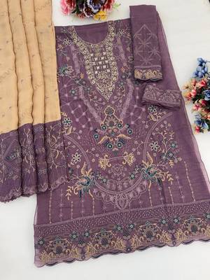 purple silk embroidered salwar kameez 2