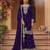Violet faux georgette semi stitched suit with embroidery & sequence work