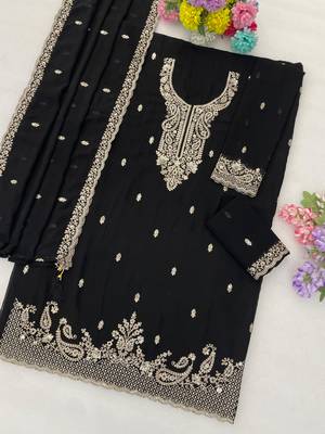 black faux georgette embroidered sharara set 2
